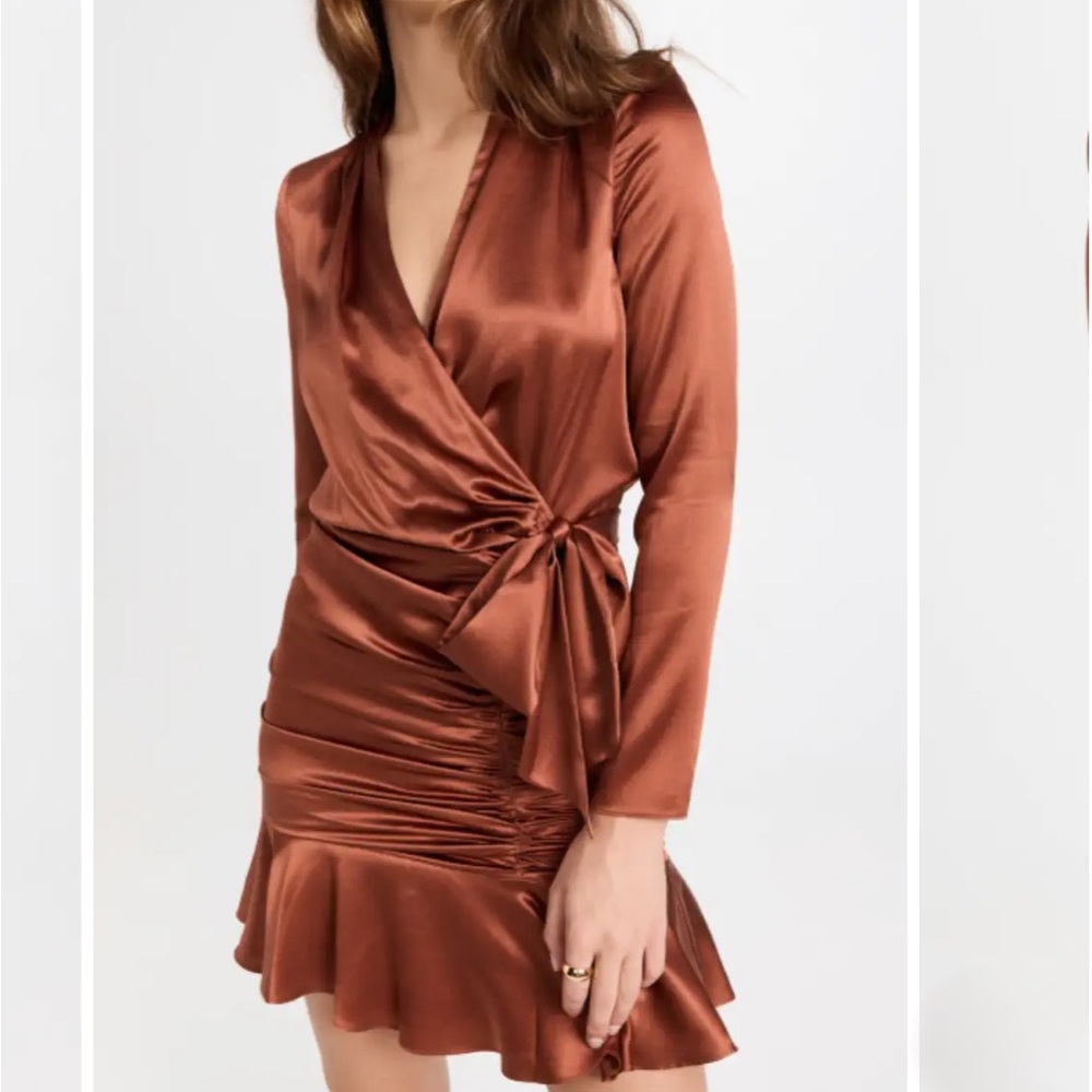 Veronica Beard Satin Silk Wrap Mini Dress Women’s Designer Cocktail Dress Sz 0